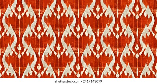 Ikat ethnic tribal,  Ethnic Ikat abstract background.boho colors seamless wallpaper. Motif ethnic handmade seamless.Illustration for greeting cards, printing and other design project.