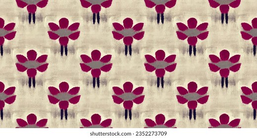 Ikat ethnic tribal, boho colors  seamless wallpaper. Ethnic Ikat abstract background art. .. Motif ethnic handmade beautiful Ikat art.  