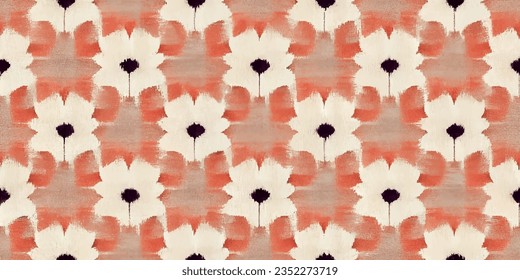 Ikat ethnic tribal, boho colors  seamless wallpaper. Ethnic Ikat abstract background art. .. Motif ethnic handmade beautiful Ikat art.  