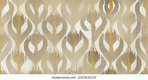 Ikat ethnic tribal, boho colors  seamless wallpaper. Ethnic Ikat abstract background art. Motif ethnic handmade beautiful Ikat art.  