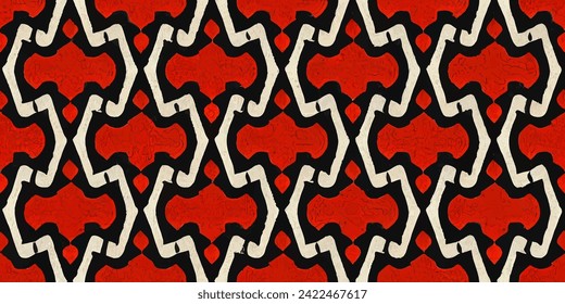 Ikat ethnic tribal, boho colors seamless wallpaper. Motif ethnic handmade beautiful Ikat art. Ethnic Ikat abstract background art. Illustration for greeting cards, printing and other design project.
