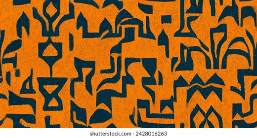 Ikat ethnic tribal, boho colors seamless wallpaper. Motif ethnic handmade beautiful Ikat art.Ethnic Ikat abstract background art.Illustration for greeting cards, printing and other design project.