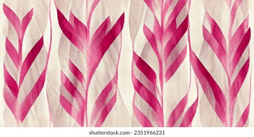 Ikat ethnic tribal, boho tie die colors  seamless wallpaper. Motif ethnic handmade beautiful Ikat art. Ethnic Ikat abstract background art. . 