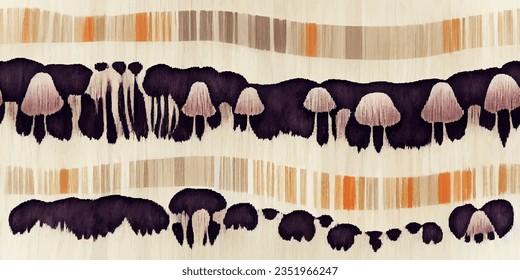 Ikat ethnic tribal, boho tie die colors  seamless wallpaper. Motif ethnic handmade beautiful Ikat art. Ethnic Ikat abstract background art. . 