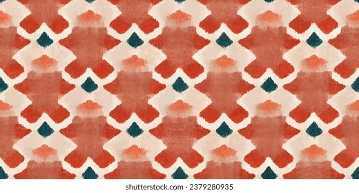 Ikat ethnic tribal, handmade beautiful Ikat art.boho colors seamless wallpaper. Ethnic Ikat abstract background art. llustration for greeting cards, printing and other design project.