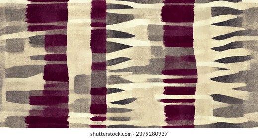 Ikat ethnic tribal, handmade beautiful Ikat art.boho colors seamless wallpaper. Ethnic Ikat abstract background art. llustration for greeting cards, printing and other design project.