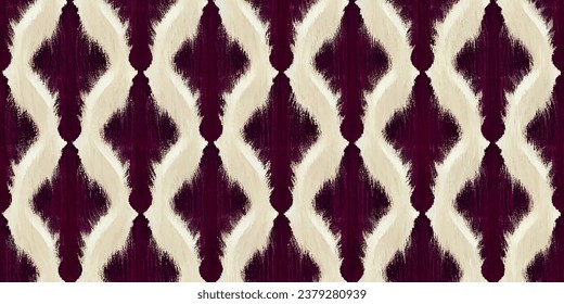 Ikat ethnic tribal, handmade beautiful Ikat art.boho colors seamless wallpaper. Ethnic Ikat abstract background art. llustration for greeting cards, printing and other design project.