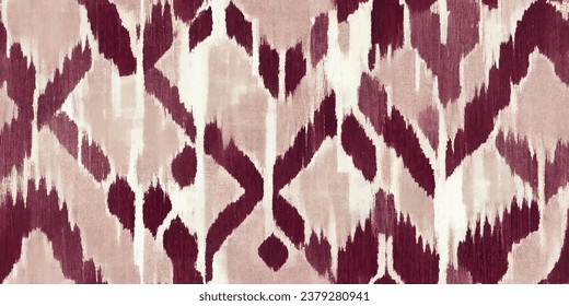 Ikat ethnic tribal, handmade beautiful Ikat art.boho colors seamless wallpaper. Ethnic Ikat abstract background art. llustration for greeting cards, printing and other design project.