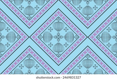 Ikat ethnic tribal ,handmade native pattern motif. Ethnic ikat abstrack background art.Ikat geometric  ethnic oriental seamless pattern.Design for fabric pattern , textile ,printing and other project.
