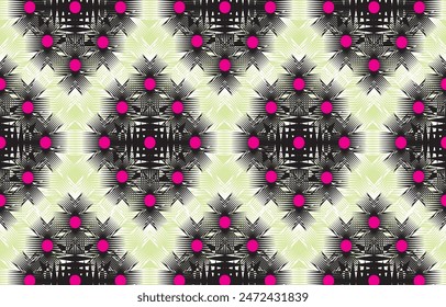 Ikat ethnic tribal ,handmade native pattern motif. Ethnic ikat abstrack background art.Ikat geometric  ethnic oriental seamless pattern.Design for fabric pattern , textile ,printing and other project.