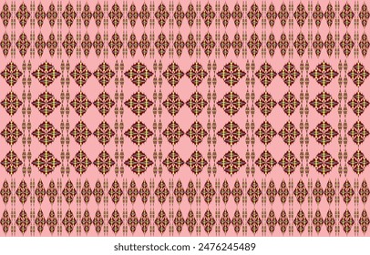 Ikat ethnic tribal ,handmade native pattern motif. Ethnic ikat abstract background art.Ikat geometric  ethnic oriental seamless pattern.Design for fabric pattern , textile ,printing and other project.
