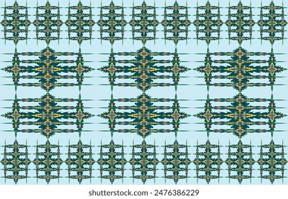 Ikat ethnic tribal ,handmade native pattern motif. Ethnic ikat abstract background art.Ikat geometric  ethnic oriental seamless pattern.Design for fabric pattern , textile ,printing and other project.
