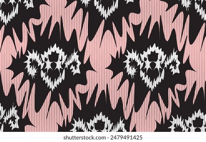 
Ikat ethnic tribal ,handmade native pattern motif. Ethnic ikat abstract background art.Ikat geometric  ethnic oriental seamless pattern.Design for fabric pattern , textile ,printing and other project