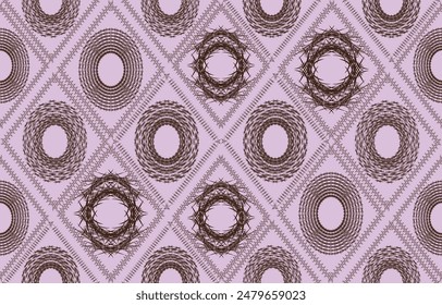 Ikat ethnic tribal ,handmade native pattern motif. Ethnic ikat abstract background art.Ikat geometric  ethnic oriental seamless pattern.Design for fabric pattern , textile ,printing and other project.