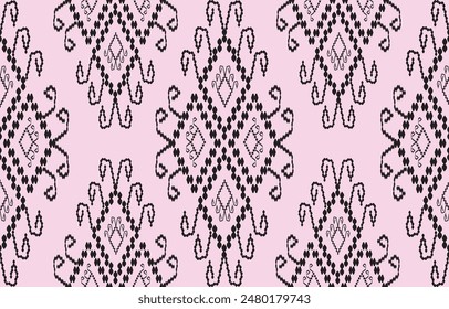 
Ikat ethnic tribal ,handmade native pattern motif. Ethnic ikat abstract background art.Ikat geometric  ethnic oriental seamless pattern.Design for fabric pattern , textile ,printing and other project