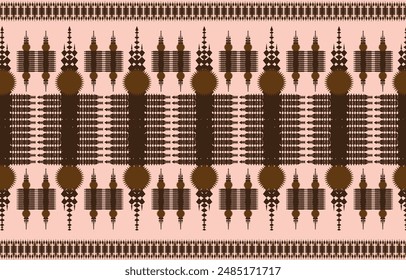 Ikat ethnic tribal ,handmade native pattern motif. Ethnic ikat abstract background art.Ikat geometric  ethnic oriental seamless pattern.Design for fabric pattern , textile ,printing and other project.