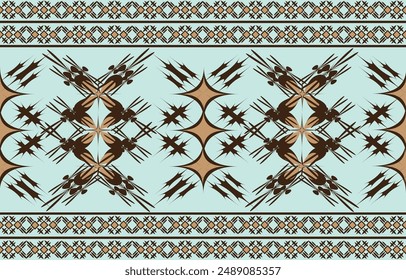 Ikat ethnic tribal ,handmade native pattern motif. Ethnic ikat abstract background art.Ikat geometric  ethnic oriental seamless pattern.Design for fabric pattern , textile ,printing and other project.