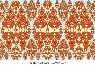 Ikat ethnic tribal ,handmade native pattern motif. Ethnic ikat abstract background art.Ikat geometric  ethnic oriental seamless pattern.Design for fabric pattern , textile ,printing and other project.
