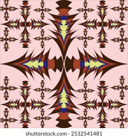 Ikat ethnic tribal ,handmade native pattern motif. Ethnic ikat abstract background art.Ikat geometric  ethnic oriental seamless pattern.Design for fabric pattern , textile ,printing and other project.
