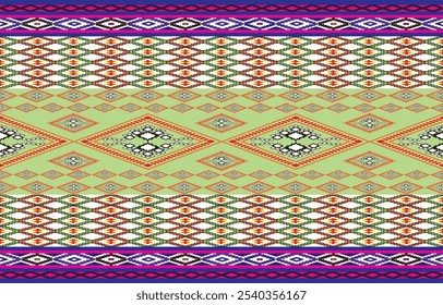 Ikat ethnic tribal ,handmade native pattern motif. Ethnic ikat abstract background art.Ikat geometric  ethnic oriental seamless pattern.Design for fabric pattern , textile ,printing and ikat pattern.