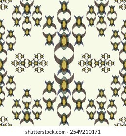 Ikat ethnic tribal ,handmade native pattern motif. Ethnic ikat abstract background art.Ikat geometric  ethnic oriental seamless pattern.Design for fabric pattern , textile ,printing and ikat pattern.