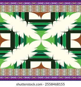 Ikat ethnic tribal ,handmade native pattern motif. Ethnic ikat abstract background art.Ikat geometric  ethnic oriental seamless pattern.Design for fabric pattern , textile ,printing and ikat pattern.