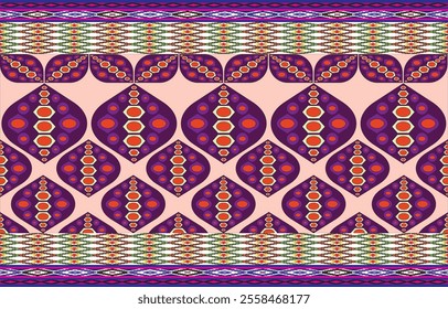 Ikat ethnic tribal ,handmade native pattern motif. Ethnic ikat abstract background art.Ikat geometric  ethnic oriental seamless pattern.Design for fabric pattern , textile ,printing and ikat pattern.