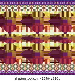 Ikat ethnic tribal ,handmade native pattern motif. Ethnic ikat abstract background art.Ikat geometric  ethnic oriental seamless pattern.Design for fabric pattern , textile ,printing and ikat pattern.