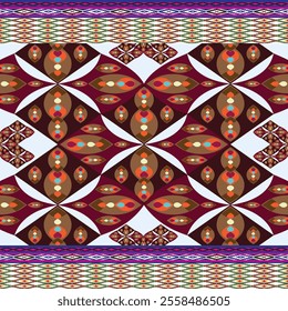Ikat ethnic tribal ,handmade native pattern motif. Ethnic ikat abstract background art.Ikat geometric  ethnic oriental seamless pattern.Design for fabric pattern , textile ,printing and ikat pattern.