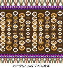 Ikat ethnic tribal ,handmade native pattern motif. Ethnic ikat abstract background art.Ikat geometric  ethnic oriental seamless pattern.Design for fabric pattern , textile ,printing and ikat pattern.