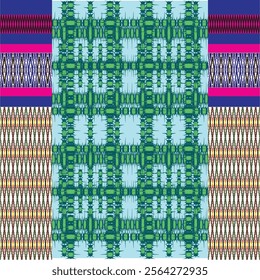 Ikat ethnic tribal ,handmade native pattern motif. Ethnic ikat abstract background art.Ikat geometric  ethnic oriental seamless pattern.Design for fabric pattern , textile ,printing and ikat pattern.