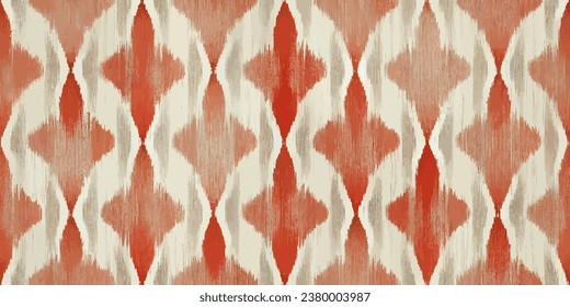 Ikat ethnic tribal, handmade seamless wallpaper. Ethnic Ikat abstract background art. llustration for greeting cards, printing and other design project.