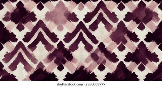 Ikat ethnic tribal, handmade seamless wallpaper. Ethnic Ikat abstract background art. llustration for greeting cards, printing and other design project.