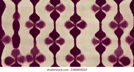 Ikat ethnic tribal, handmade seamless wallpaper. Ethnic Ikat abstract background art. llustration for greeting cards, printing and other design project.