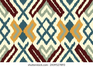 Ikat ethnic tribal, handmade seamless wallpaper. Ethnic Ikat abstract background art. illustration for greeting cards, printing and other design project.