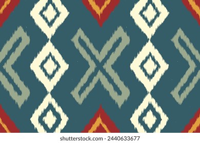 Ikat ethnic tribal, handmade seamless wallpaper. Ethnic Ikat abstract background art. illustration for greeting cards, printing and other design project.
