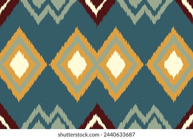 Ikat ethnic tribal, handmade seamless wallpaper. Ethnic Ikat abstract background art. illustration for greeting cards, printing and other design project.