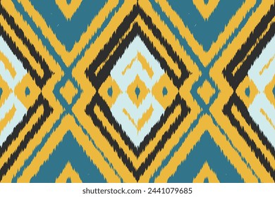 Ikat ethnic tribal, handmade seamless wallpaper. Ethnic Ikat abstract background art. illustration for greeting cards, printing and other design project.