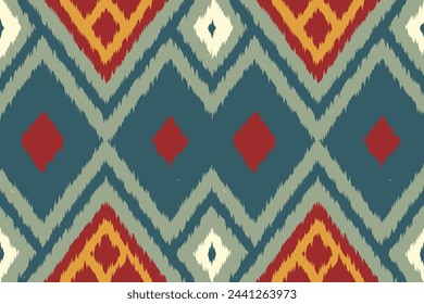 Ikat ethnic tribal, handmade seamless wallpaper. Ethnic Ikat abstract background art. illustration for greeting cards, printing and other design project.