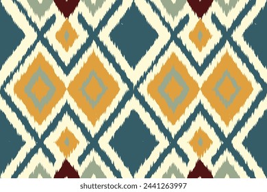 Ikat ethnic tribal, handmade seamless wallpaper. Ethnic Ikat abstract background art. illustration for greeting cards, printing and other design project.