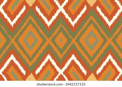 Ikat ethnic tribal, handmade seamless wallpaper. Ethnic Ikat abstract background art. illustration for greeting cards, printing and other design project.
