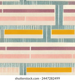 Ikat ethnic tribal, handmade seamless wallpaper. Ethnic Ikat abstract background art. llustration for greeting cards, printing and other design project.