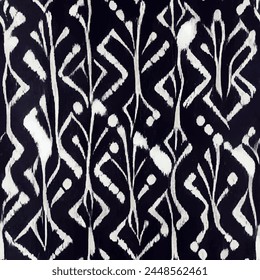 Ikat ethnic tribal, handmade seamless wallpaper. Ethnic Ikat abstract background art. llustration for greeting cards, printing and other design project.