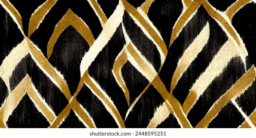 Ikat ethnic tribal, handmade seamless wallpaper. Ethnic Ikat abstract background art. llustration for greeting cards, printing and other design project.