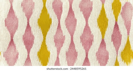 Ikat ethnic tribal, handmade seamless wallpaper. Ethnic Ikat abstract background art. llustration for greeting cards, printing and other design project.