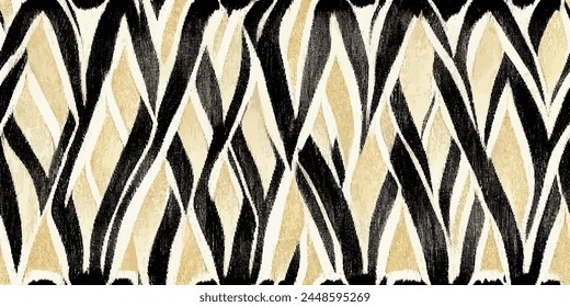 Ikat ethnic tribal, handmade seamless wallpaper. Ethnic Ikat abstract background art. llustration for greeting cards, printing and other design project.