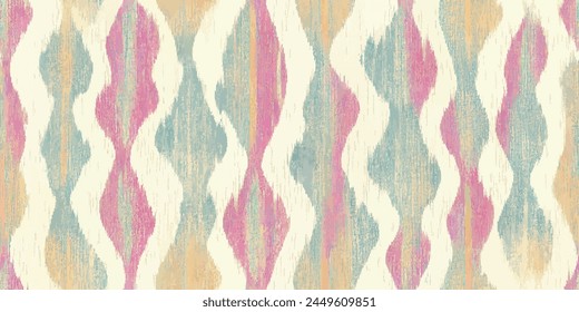 Ikat ethnic tribal, handmade seamless wallpaper. Ethnic Ikat abstract background art. llustration for greeting cards, printing and other design project.