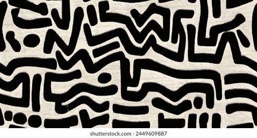 Ikat ethnic tribal, handmade seamless wallpaper. Ethnic Ikat abstract background art. llustration for greeting cards, printing and other design project.