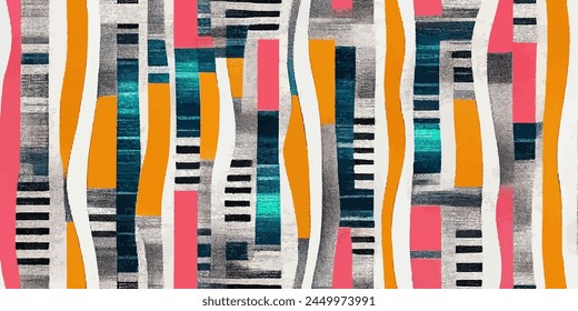 Ikat ethnic tribal, handmade seamless wallpaper. Ethnic Ikat abstract background art. llustration for greeting cards, printing and other design project.