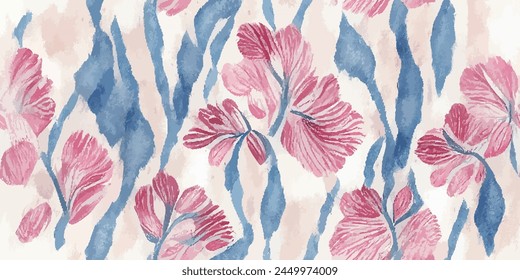 Ikat ethnic tribal, handmade seamless wallpaper. Ethnic Ikat abstract background art. llustration for greeting cards, printing and other design project.